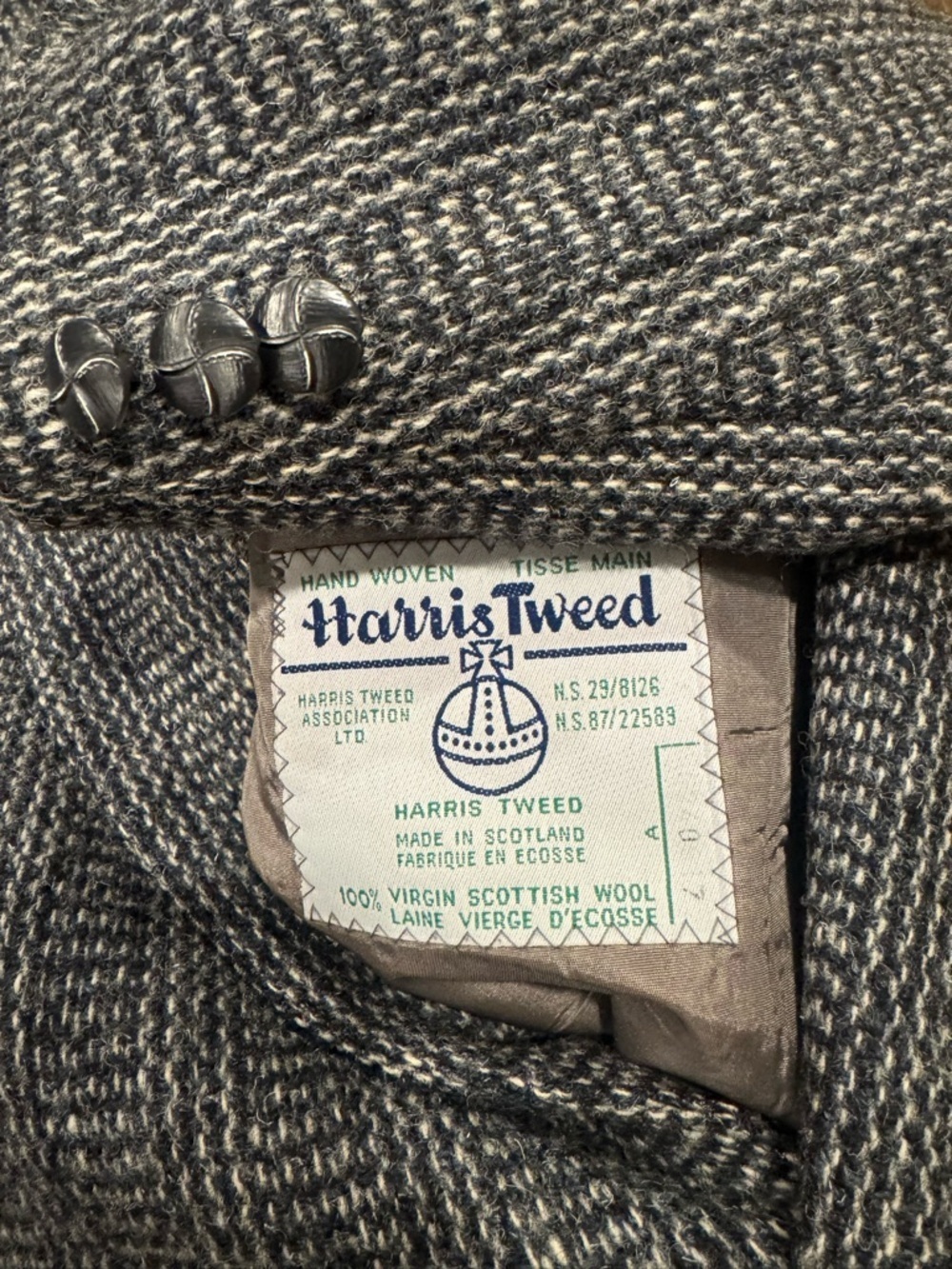 Vintage Harris Tweed Blazer Mens 42S John Pomer Wool Sport Coat Made in Canada